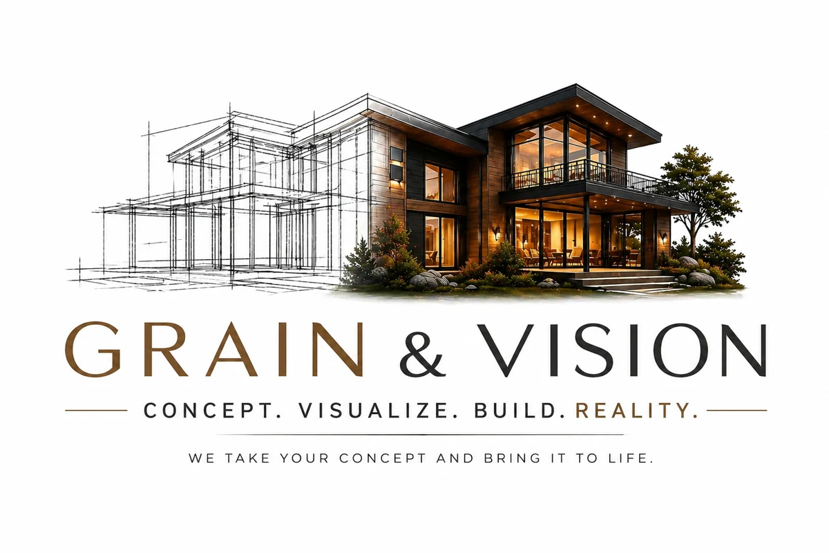 Grain and Vision: architectural concept becoming a finished home